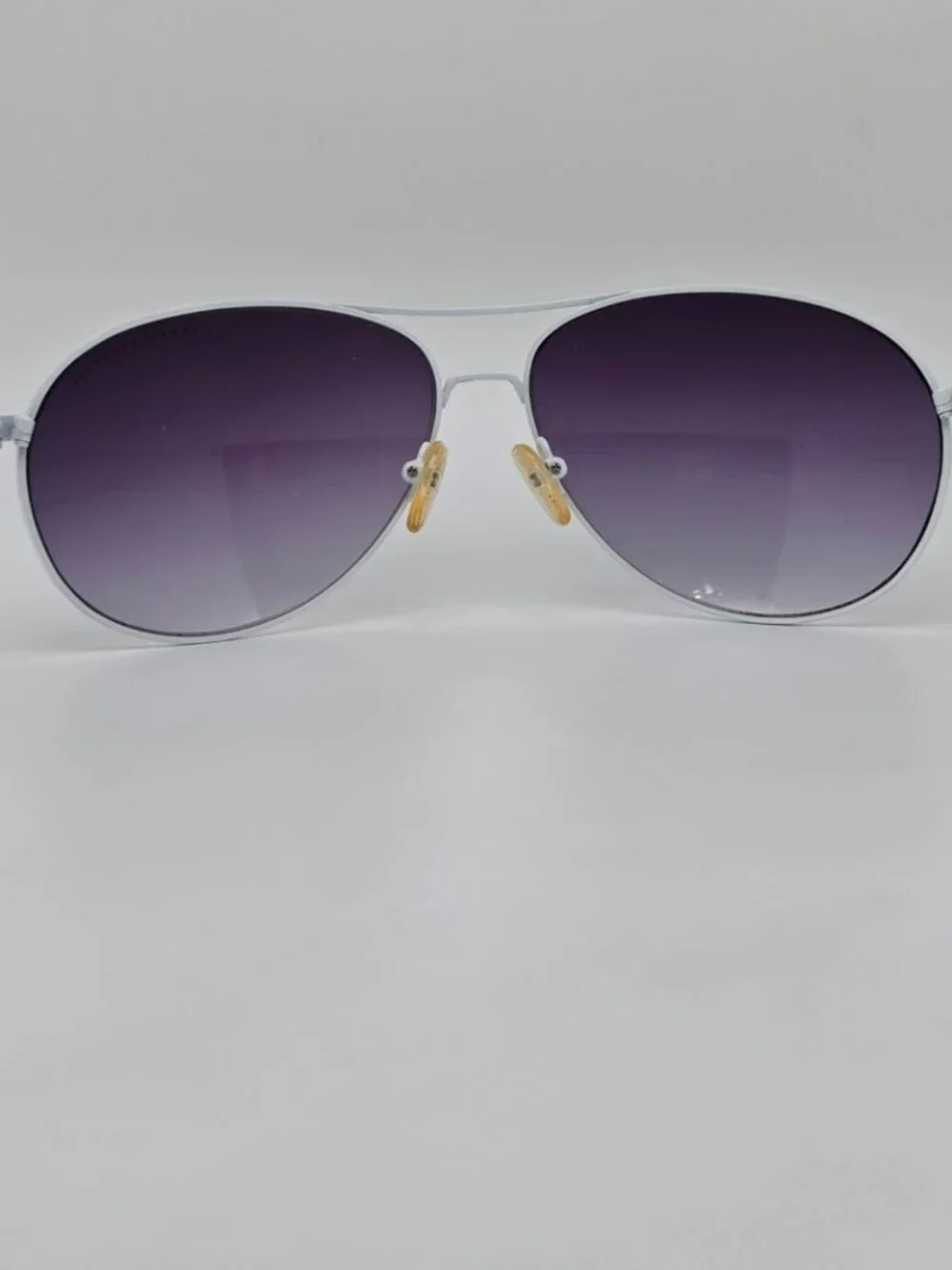 Armani Exchange AX037/S White Frame Grey Gradient Lens Aviator Sunglasses w Case